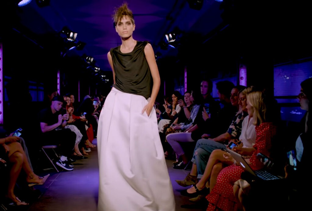Tom Ford Spring Summer 2020. Black and white stylish outfit, womenswear.