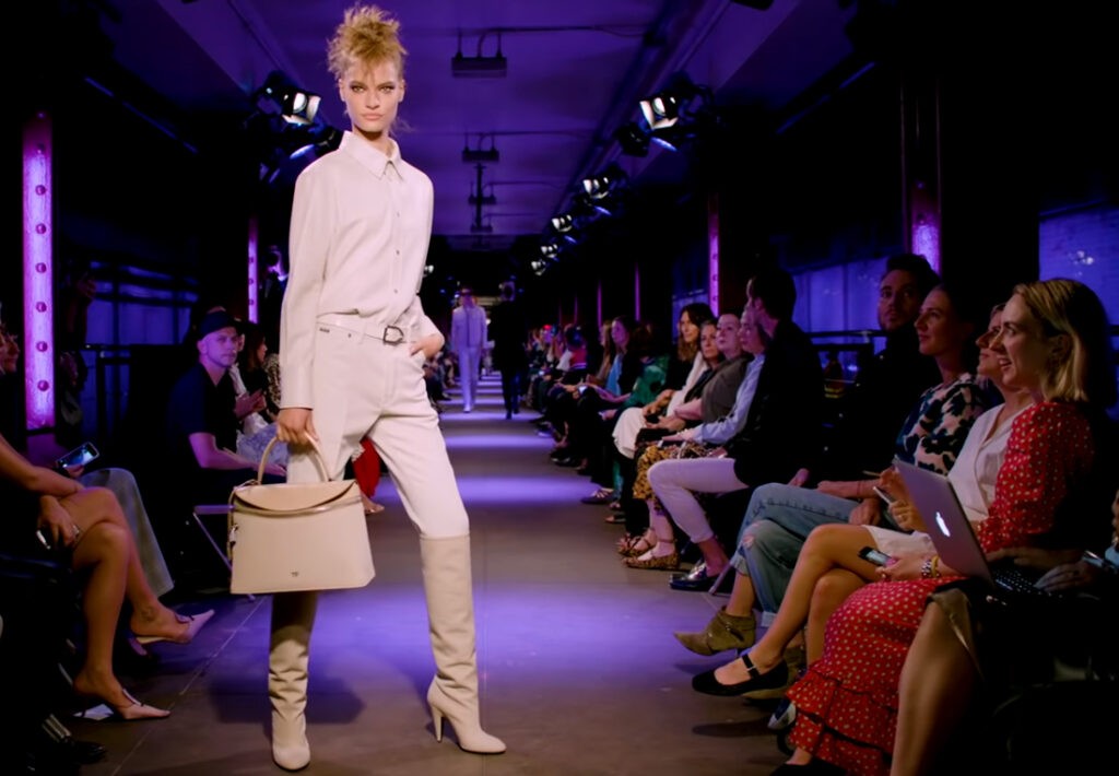 Tom Ford Spring Summer 2020. All white stylish outfit, womenswear.