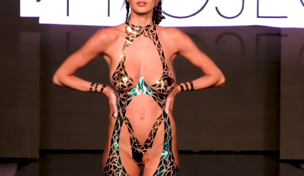 Sex appeal Blue Poseidon Body Tape The Black Tape Project Runway at Miami Swim Week