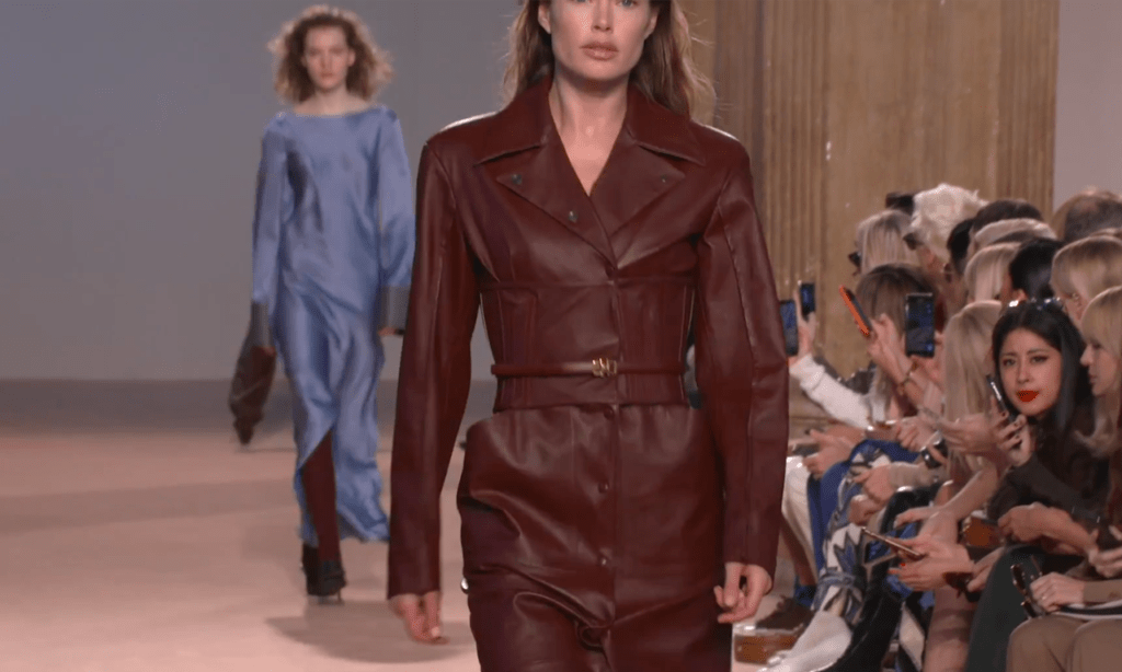 Attractive Dark Red coat Stunning look runway in Milan Salvatore Ferragamo Autumn Winter 2020