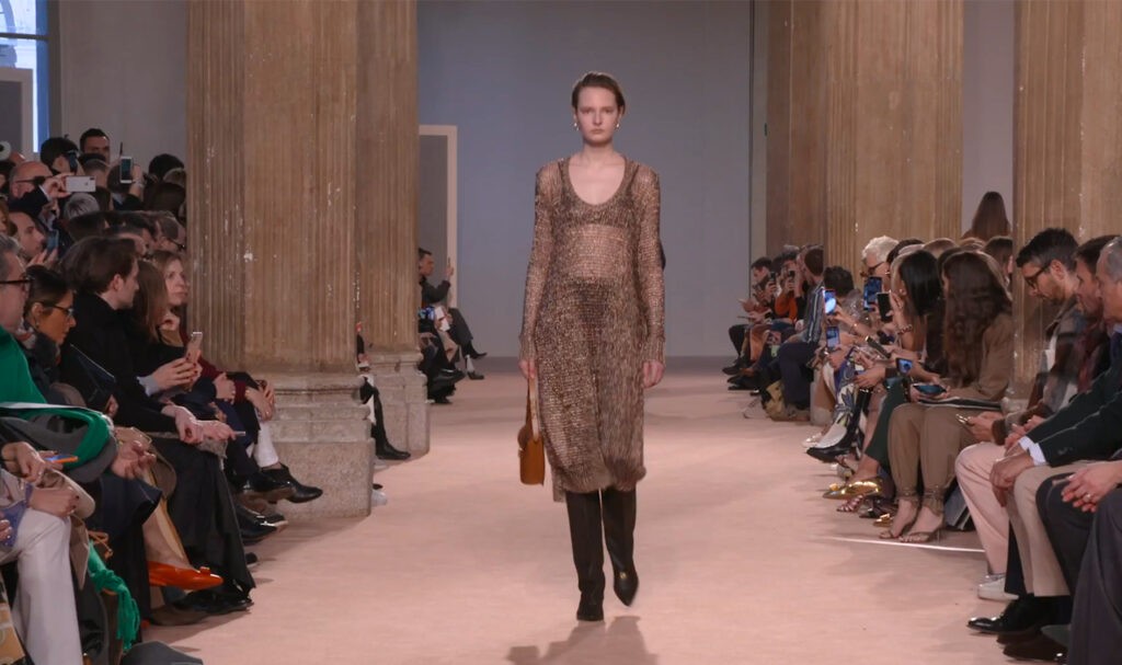 Gorgeous see through dress look runway in Milan Salvatore Ferragamo Autumn Winter 2020