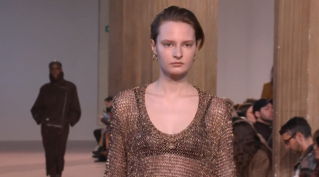 Sexy see through dress look runway in Milan Salvatore Ferragamo Autumn Winter 2020