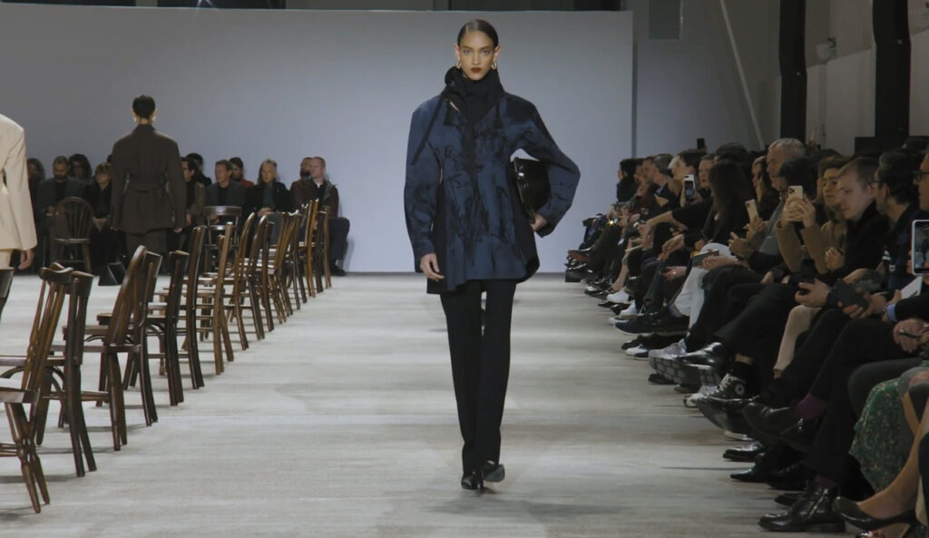 Blue winter top for women. Refined Design with Jil Sander Fall Winter 2020